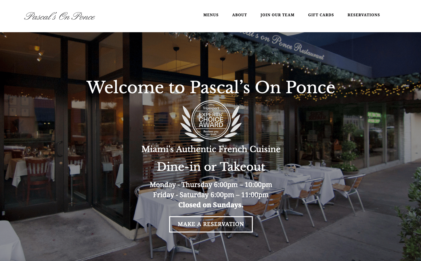 Pascal's on Ponce -French Restaurant Coral Gables