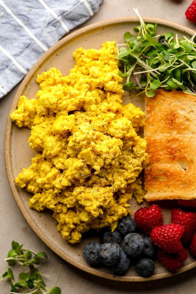 Scrambled pasture-raised eggs & toast (breakfast)