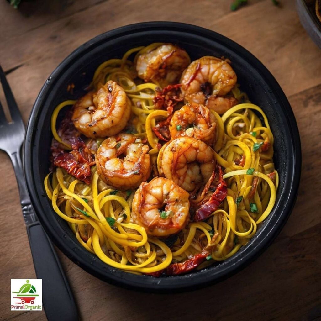 Tuscan Shrimp with Squash Noodles